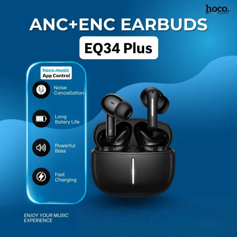 EQ34 Plus Rima ANC+ENC TWS Earbud (App Supported) | Long 7-Hour Playtime & Bluetooth 5.4